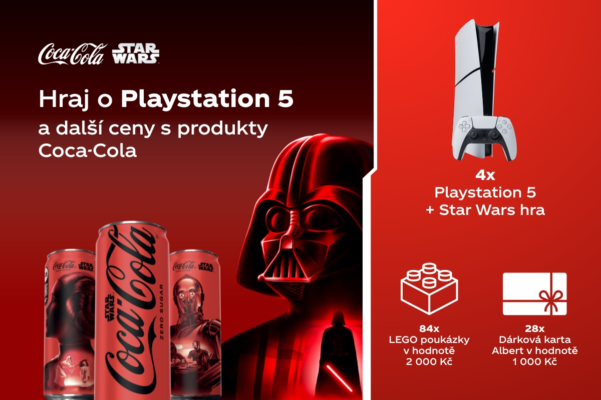 Hrajte o Playstation 5 a další výhry s produkty Coca-Cola